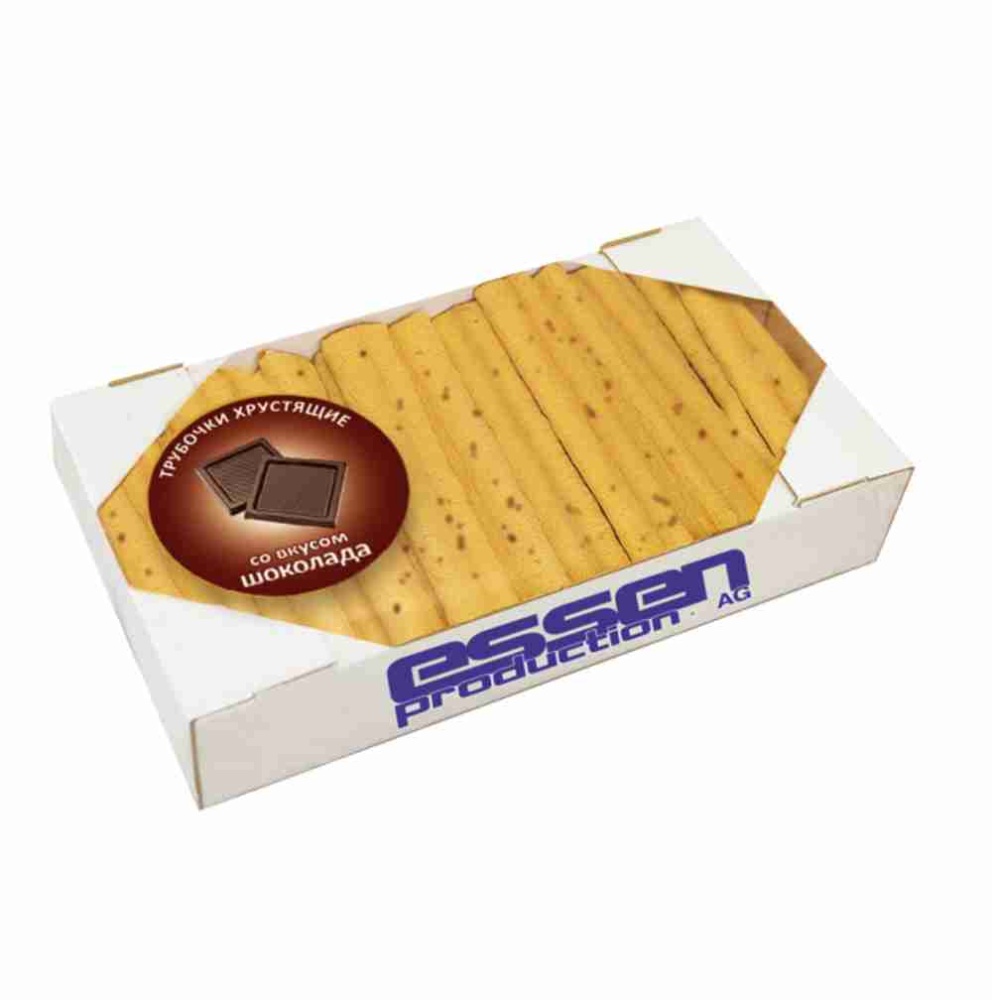 Трубочки хрустящие со вкусом шоколада 400гр (Эссен Продакшн) 
